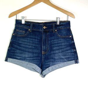 4/$25 Nobo Shorts High Rise Dark Wash Denim Cuffed Junior Size‎ 9